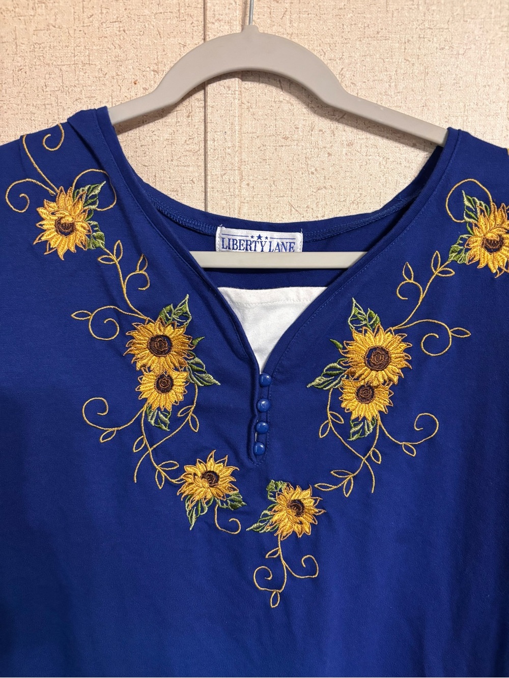 Women's Royal Blue Boatneck Top - Classic 3/4 Sleeve LP - Picture 3 of 3